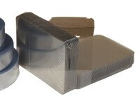 Embalajes a Medida. Bases film acetato Rpet hojas con formatos rectangulares y redondos para loncheados