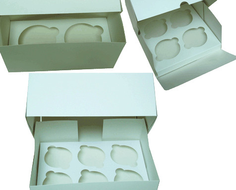 Caja cupcake. Cajas cupcake con alvéolo para 2, 4 y 6 unidades.