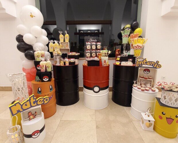 Mesa dulce para fiesta infantil. mesa dulce tematizada de pokemon para fiesta infantil de cumpleaños