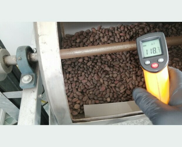 Tostado del cacao. Los cotiledones de cacao (nibs o grano) deben ser tostados