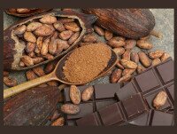 Chocolate. Tabletas de pasta de cacao 100% natural