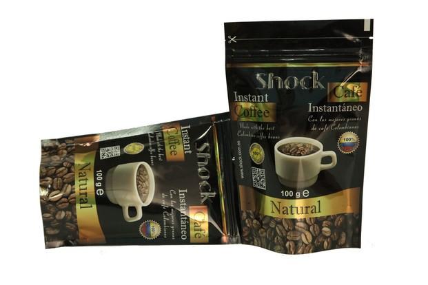 Bolsa de café 100 g. Café soluble SHOCK100% café Colombiano