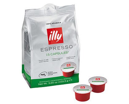 illy - Espresso Descafeinado. Con un porcentaje de cafeína que no supera el 0,1%.