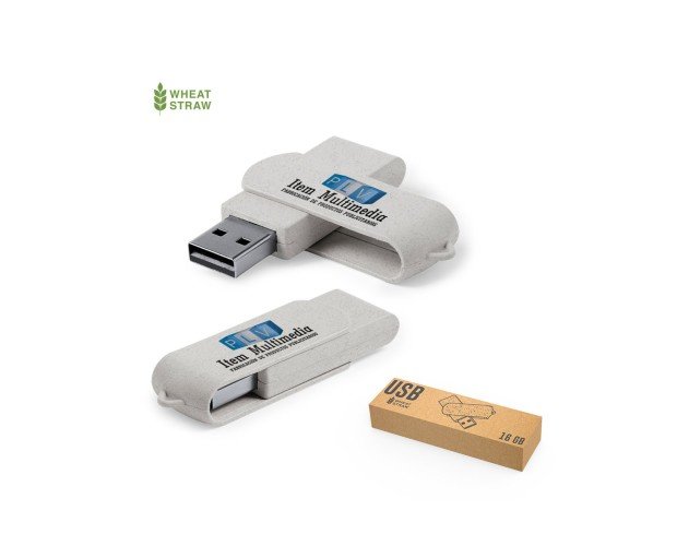 USB caña de TrigoABS. Fabricada con caña de trigo y un poco de ABS