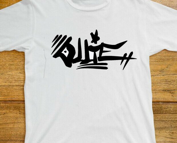 Camiseta Ollie Store graffiti. Camiseta blanca manga corta 100% algodón estampado logo Ollie Store graffiti