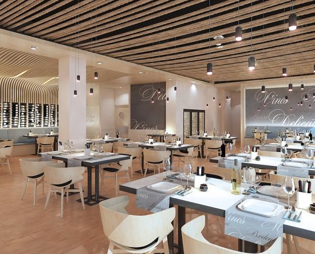 Restaurante. Diseño en 3D de restaurante para cliente