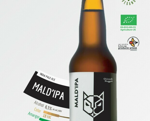 MALD'IPA. Cerveza de estilo India Pale Ale con aroma a lúpulo
