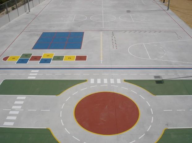 Pintura pavimentos. Señalización de pistas deportivas.
