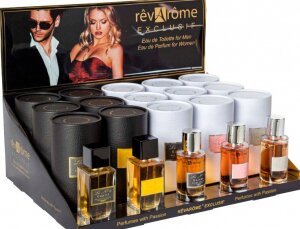 perfumes Revarome expositor