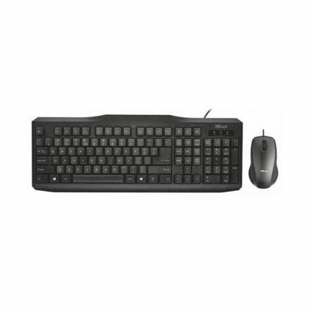 Kit teclado y ratón, Trust Classic Line, con cable, USB, negro