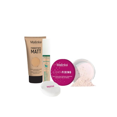 Mat Light Skin Kit - Mat Foundation n02 - Natural Concealer n02 - Light Fixing Powder n02