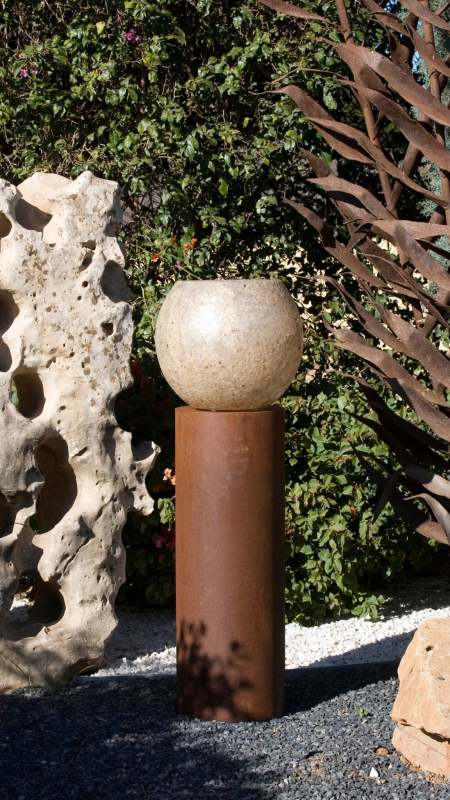 Pedestal Diseño Cilindrico Oxido Natural