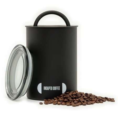 Recipiente de almacenamiento de café en grano negro 500 gr.