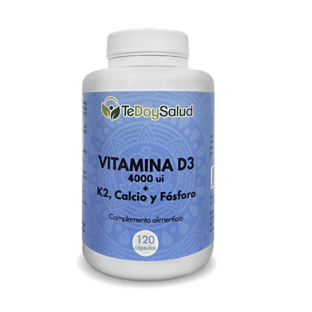 Vitamina D3 + K2 Con Calcio y Fósforo 120Cáps. - Tedoysalud
