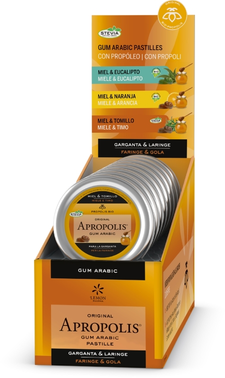 Apropolis Pastillas Miel y Naranja – Expositor 8 uds x40g (4,05 ud)